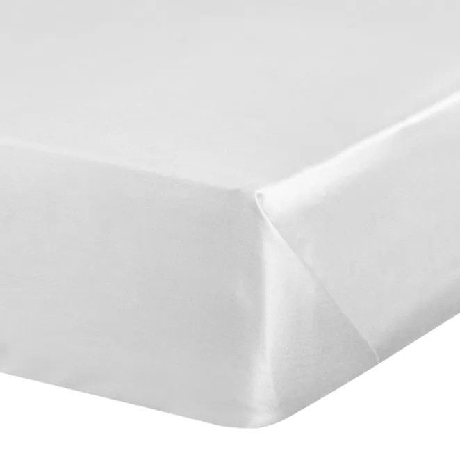 Prześcieradło gładkie bez gumki 220x210 cm z satyny bawełnianej kolor biały 125 g/m2 NOVA