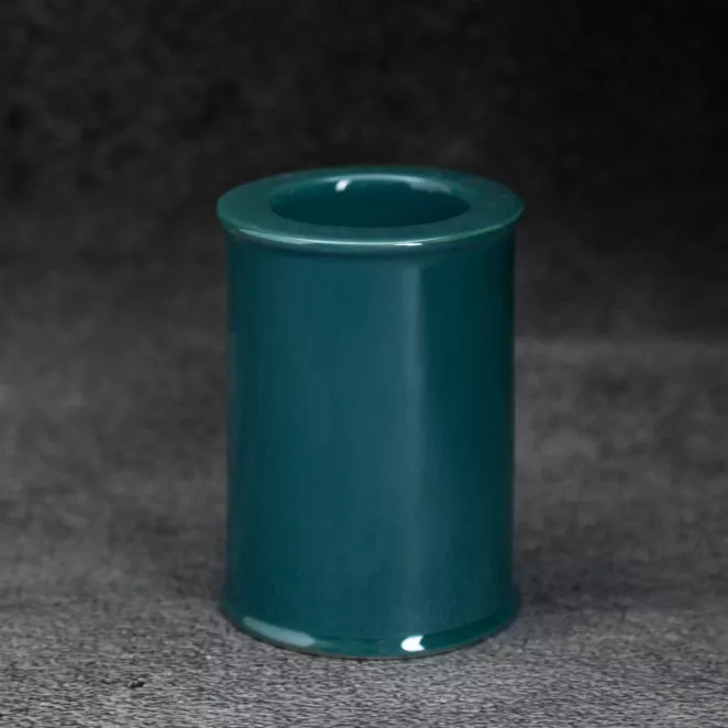 Świecznik ceramiczny w formie walca SIMONA z perłowym połyskiem