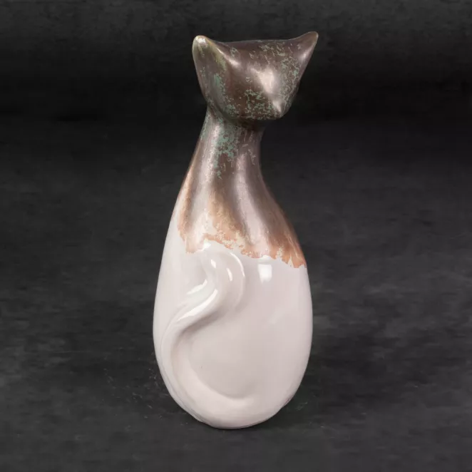 Kot - figurka ceramiczna KATIA w stylu boho z cieniowaniem