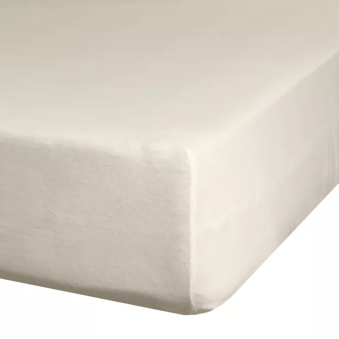 Prześcieradło jersey z gumką 160x200 cm z bawełny kolor beżowy 125 g/m2 Design 91