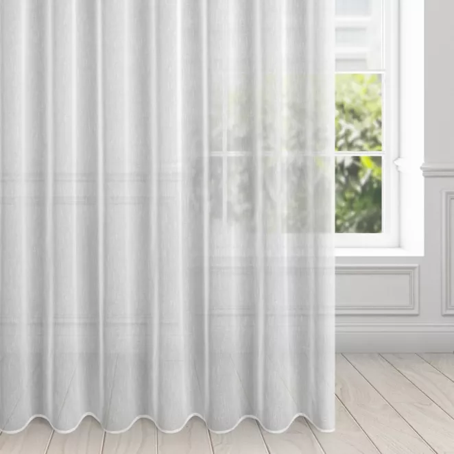 Firana biała o strukturze drobnego deszczyku 300x250 cm przelotka SONIA