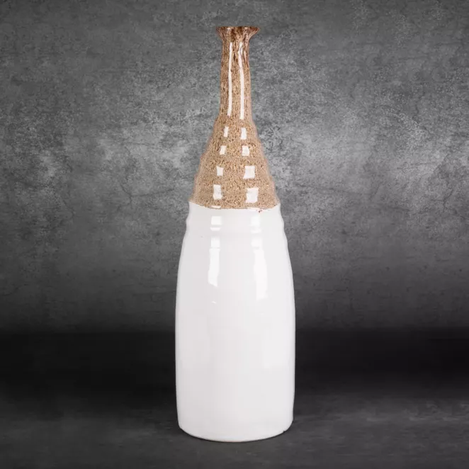 Wazon ceramiczny ERINA z wytłaczanym wzorem dwukolorowy