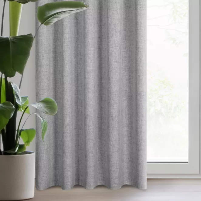 Zasłona srebrna w stylu eko 140x270 cm taśma JULA2