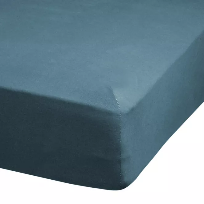 Prześcieradło jersey z gumką 90x200 cm z bawełny kolor ciemnoturkusowy 140 g/m2 ADELA