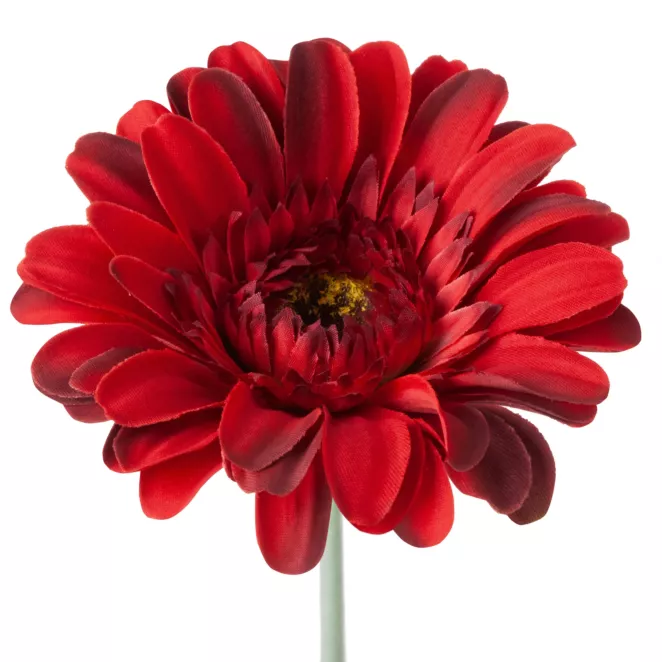 GERBERA sztuczny kwiat dekoracyjny o płatkach z jedwabistej tkaniny