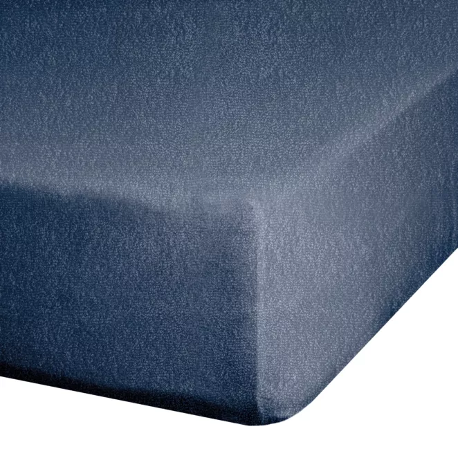 Prześcieradło frotte z gumką 220x200 cm z bawełny kolor granatowy 170 g/m2 Design 91