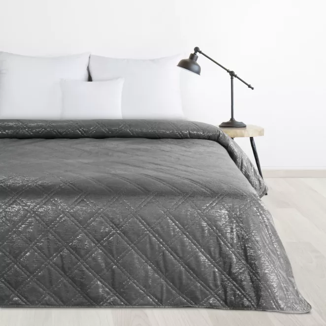 DESIGN 91 narzuta welwetowa pikowana metodą hot press w wzór karo