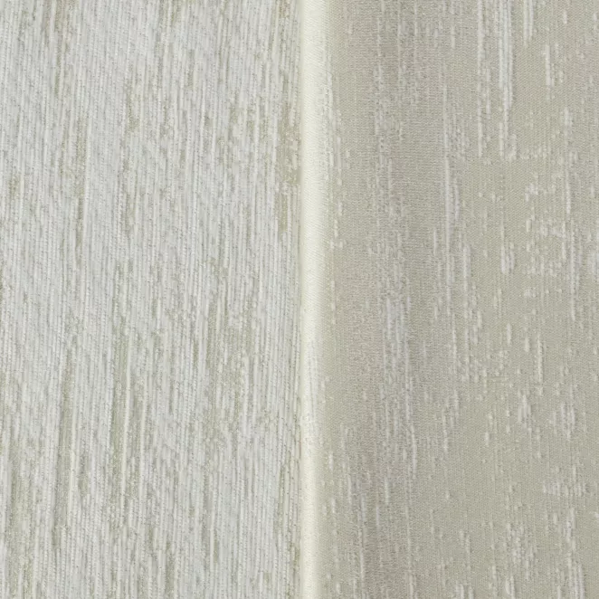 E29/1 Zasłona szyta na taśmie 5 cm kremowo złocista z miękkiej, szenilowej tkaniny w prążki