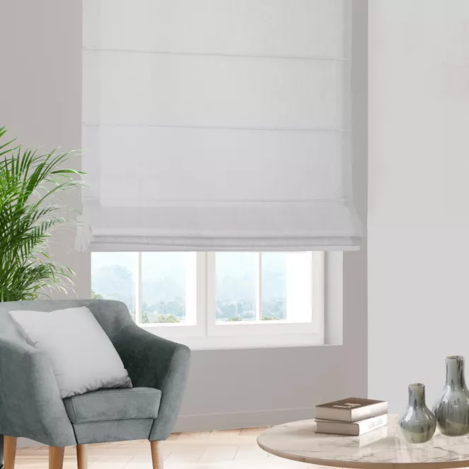 Roleta szyta z systemem comfort naturalna z gładkiej tkaniny typu dimout