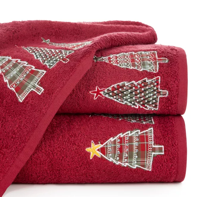 Ręcznik kąpielowy świąteczny 50X90 cm bawełniany kolor czarny 450 g/m2 SANTA