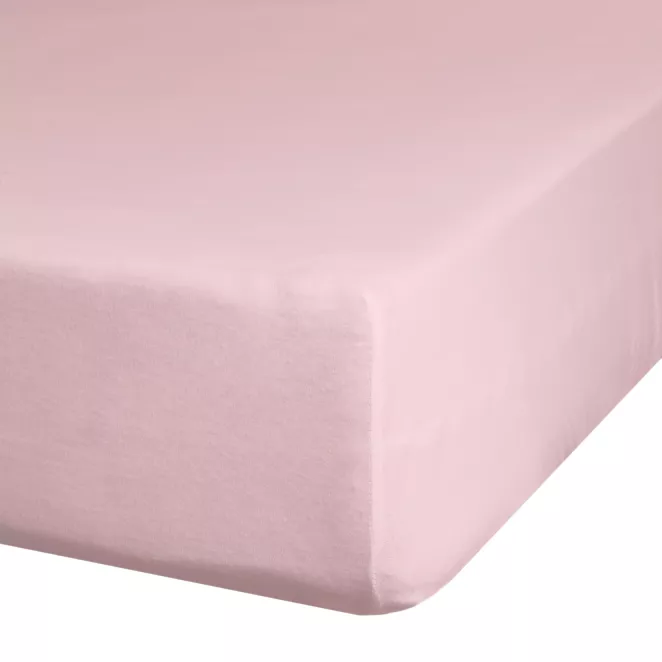 Prześcieradło jersey z gumką 240x220 cm z bawełny kolor pudrowy róż 125 g/m2 Design 91