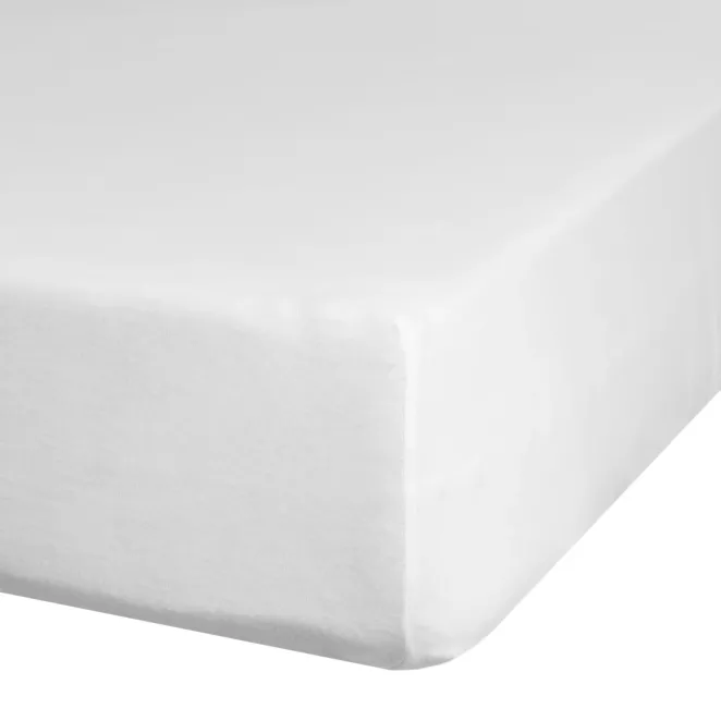 Prześcieradło gładkie z gumką 100x200 cm z satyny bawełnianej kolor biały 125 g/m2 NOVA 3