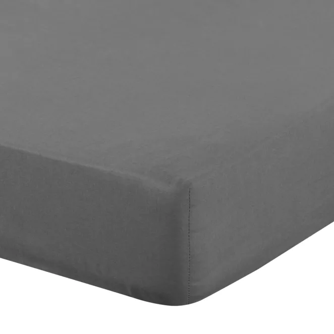 Prześcieradło z gumką 100x200 cm z bawełny kolor stalowy 105 g/m2 BASIC