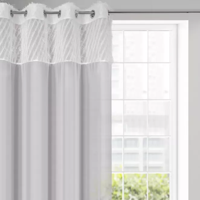 Zasłona jasnoszara w stylu glamour 140x250 cm przelotka AMIRA