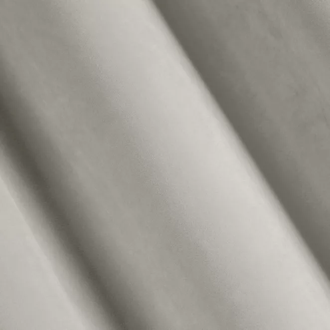 L146/1 Zasłona szyta na taśmie 5 cm ENYA szarobeżowa z miękkiej półmatowej tkaniny welwetowej