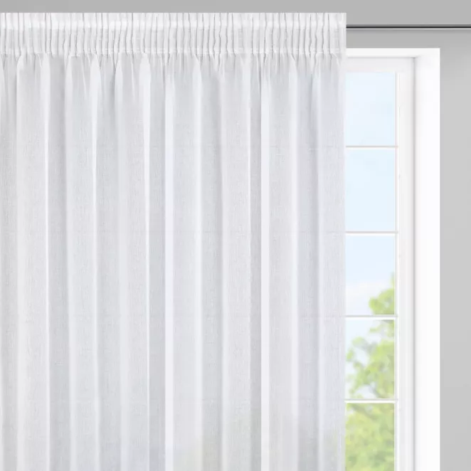 Dekoracja okienna biała z gładkiej etaminy 350x150 cm taśma ARGEA ELLA LINE