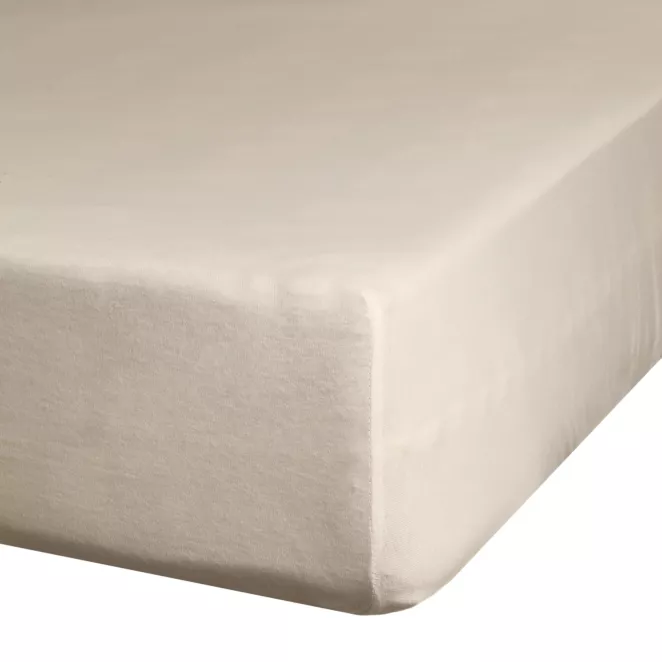 Prześcieradło jersey z gumką 90x200 cm z bawełny kolor beżowy 190 g/m2 Eurofirany Premium