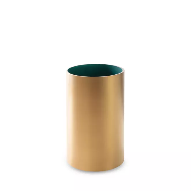 LIMITED COLLECTION Wazon LOTOS turkusowo-złoty z malowanego szkła artystycznego