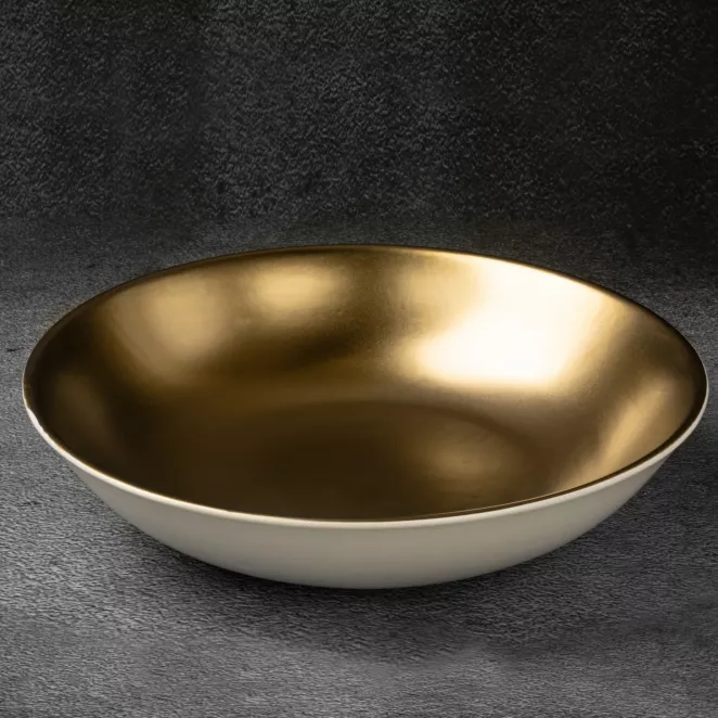 Misa ceramiczna EBRU biało-złota