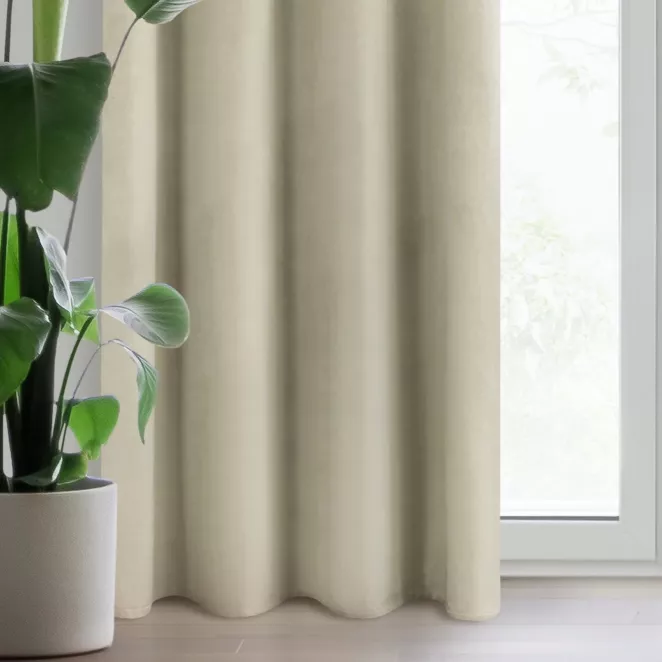Zasłona kremowa z tkaniny welwetowej 140x250 cm przelotka ROSA Design 91