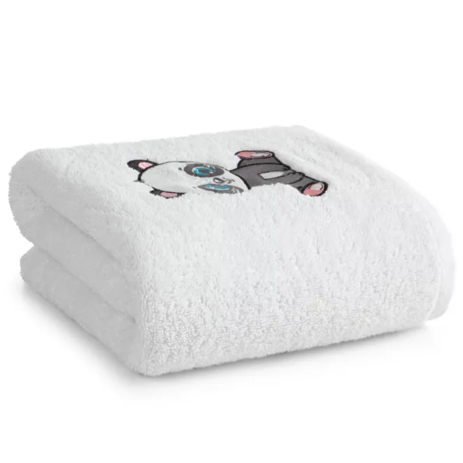 Ręcznik kąpielowy dziecięcy 50x90 cm bawełniany kolor biały z aplikacją pandy 450 g/m2 BABY 73 Eurofirany