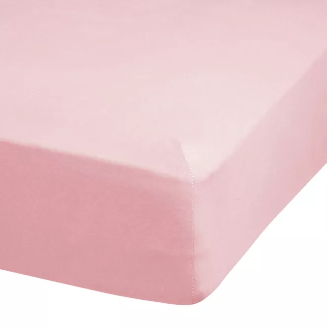Prześcieradło jersey z gumką 180x200 cm z bawełny kolor pudrowy 140 g/m2 ADELA
