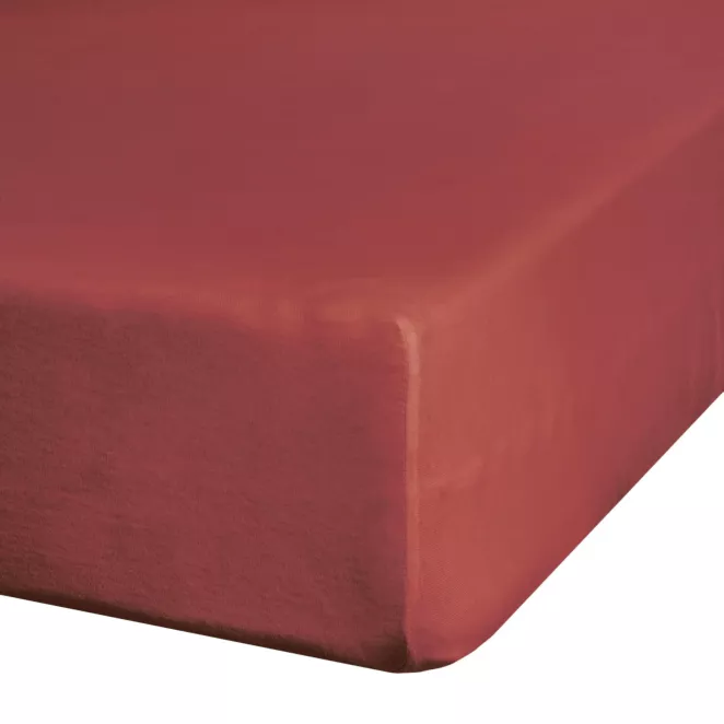 Prześcieradło z gumką 100x200 cm z satyny bawełnianej kolor czerwony 125 g/m2 DINA Diva Line