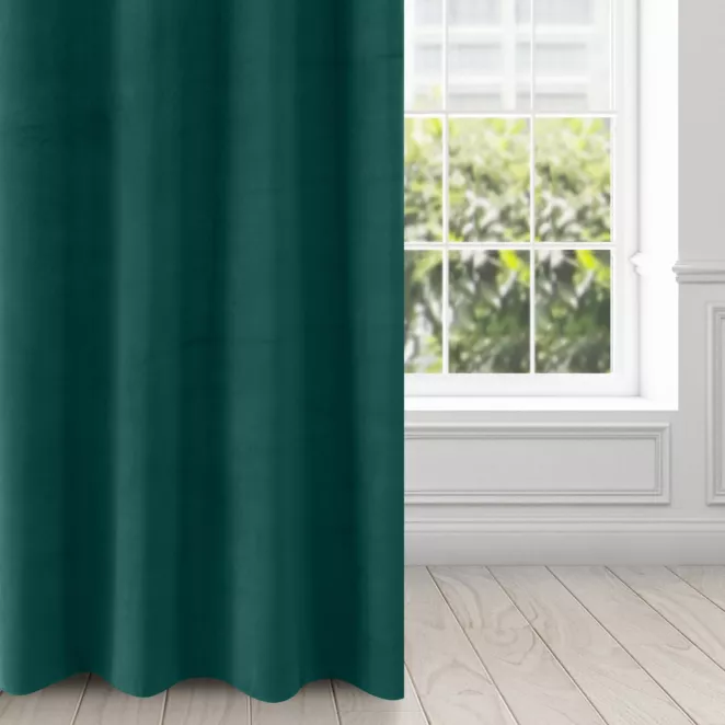 Zasłona ciemnozielona z matowego welwetu 140x250 cm przelotka MILO