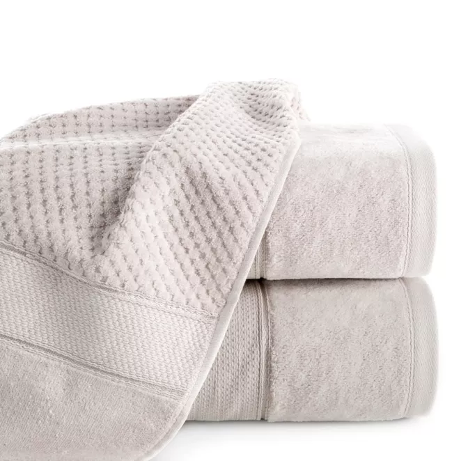 Ręcznik do rąk 30x50 cm bawełniany kolor beżowy z welwetową bordiurą 500 g/m2 JESSI