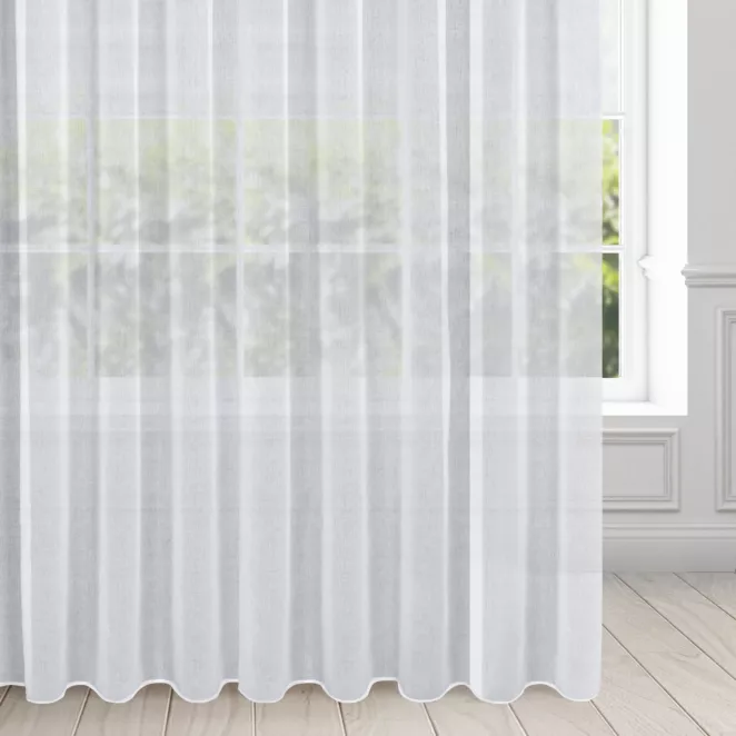 Firana biała z gładkiej matowej etaminy 350x250 cm taśma ELPIDIA