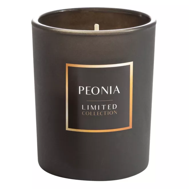 LIMITED COLLECTION Świeca zapachowa PEONIA  w szkle PASJA CZERNI