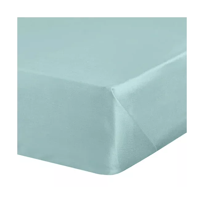 Prześcieradło gładkie bez gumki 160x210 cm z satyny bawełnianej kolor miętowy 125 g/m2 NOVA