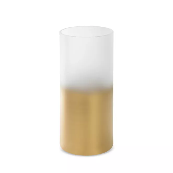 LIMITED COLLECTION Wazon BLANCA biało-złoty z malowanego szkła artystycznego MAGIA BIELI