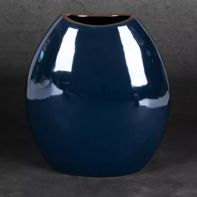 Wazon ceramiczny AMORA 1 o lśniącej powierzchni ze złotym detalem