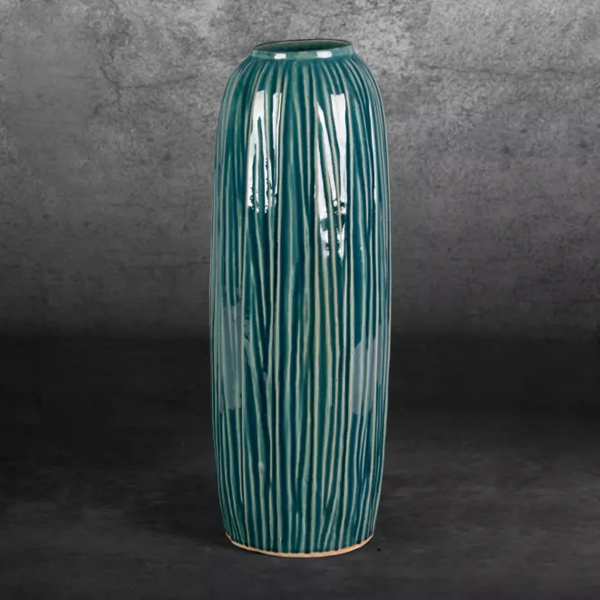 Wazon ceramiczny REA w stylu boho w prążki