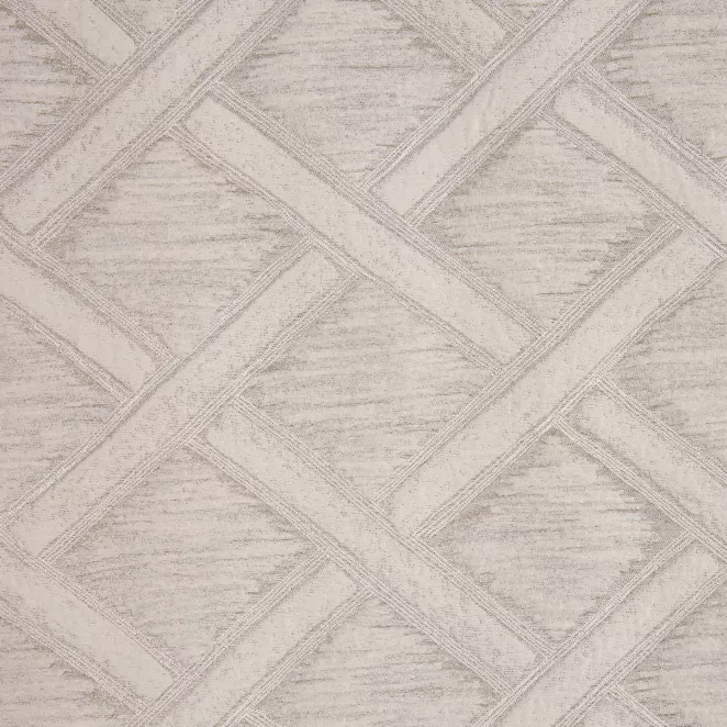 M123/3 Zasłona szyta na taśmie 5 cm CROWN4 kremowo złocista z eleganckiej tkaniny z geometrycznym wzorem 3D i delikatnie błyszczącą nicią