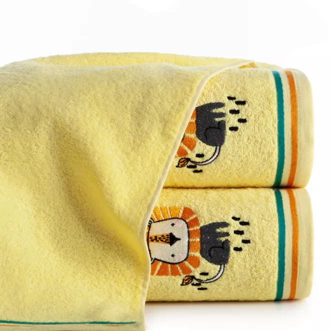 Ręcznik kąpielowy dziecięcy 70x140 cm bawełniany kolor żółty,pomarańczowy 450 g/m2 BABY 69