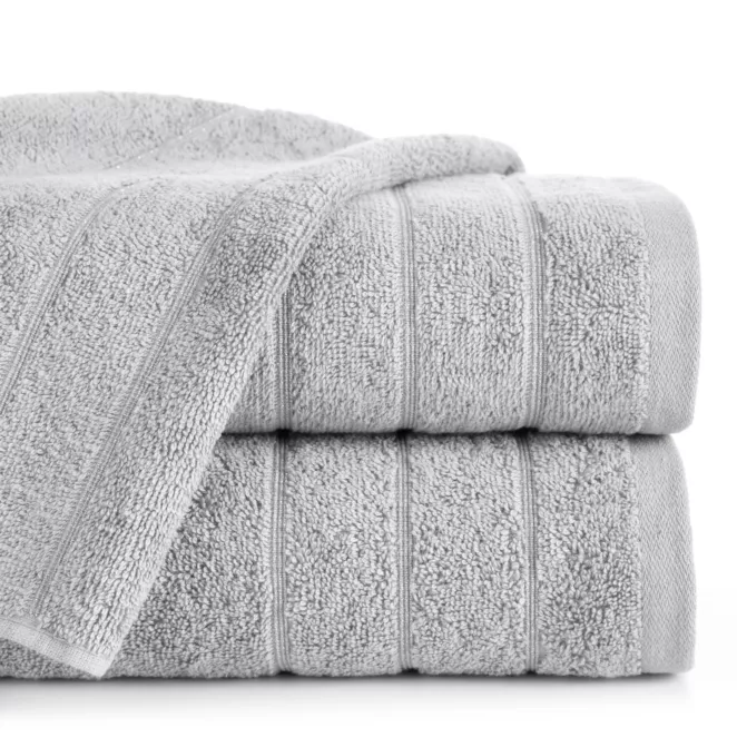 Ręcznik do rąk 30x50 cm bawełniany kolor srebrny z lśniącymi paseczkami 500 g/m2 DALI