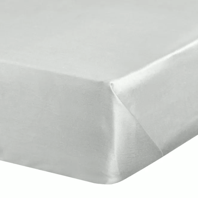 Prześcieradło gładkie bez gumki 160x210 cm z satyny bawełnianej kolor jasnoszary 125 g/m2 NOVA