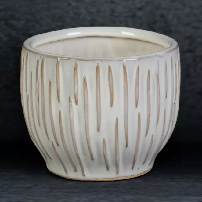Osłonka ceramiczna na donicę ABA z nieregularnym wzorem