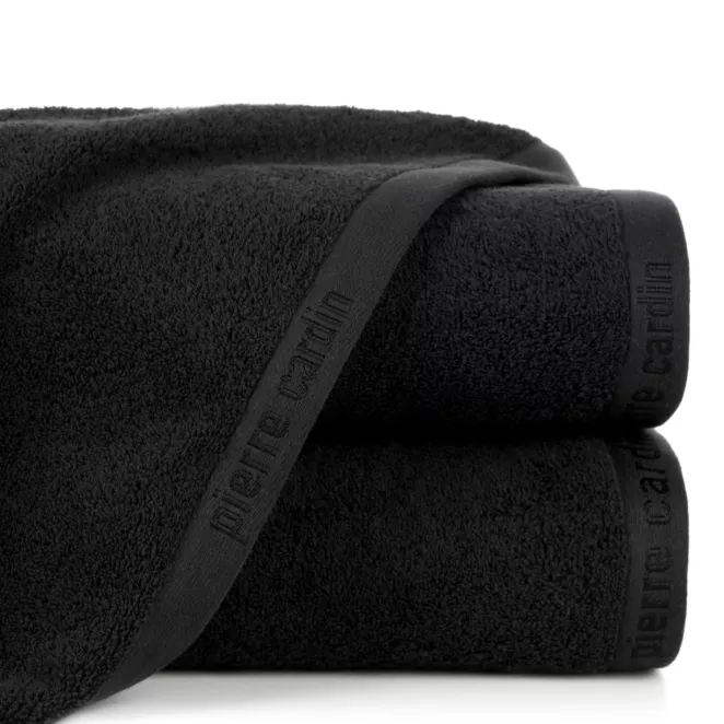 Ręcznik kąpielowy 50x90 cm bawełniany kolor czarny z żakardową bordiurą 430 g/m2 EVI Pierre Cardin