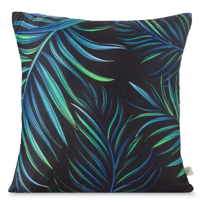 DESIGN 91 Poszewka PALMS z mikrofibry z nadrukiem palmowych liści