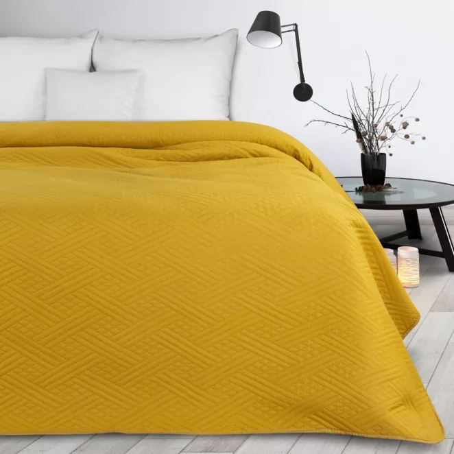 DESIGN 91 Narzuta BONI z geometrycznym wzorem wykonana techniką hot press