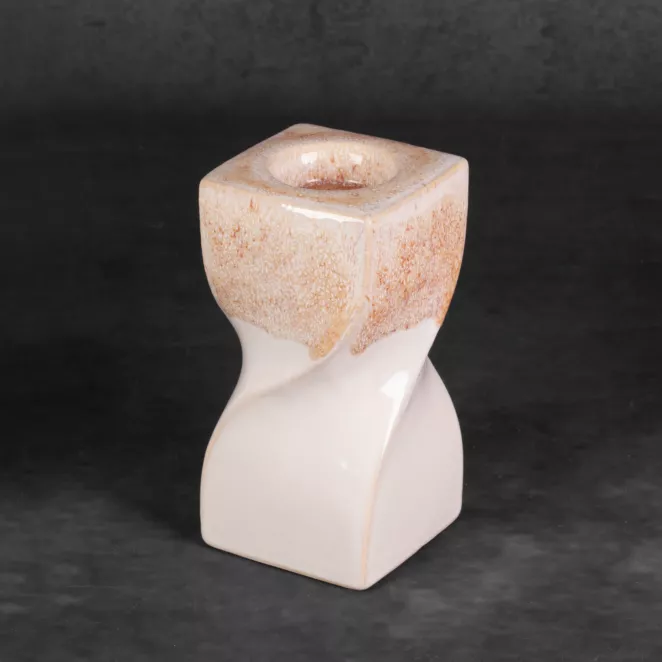 Świecznik ceramiczny RUBEN dwukolorowy z efektem ombre