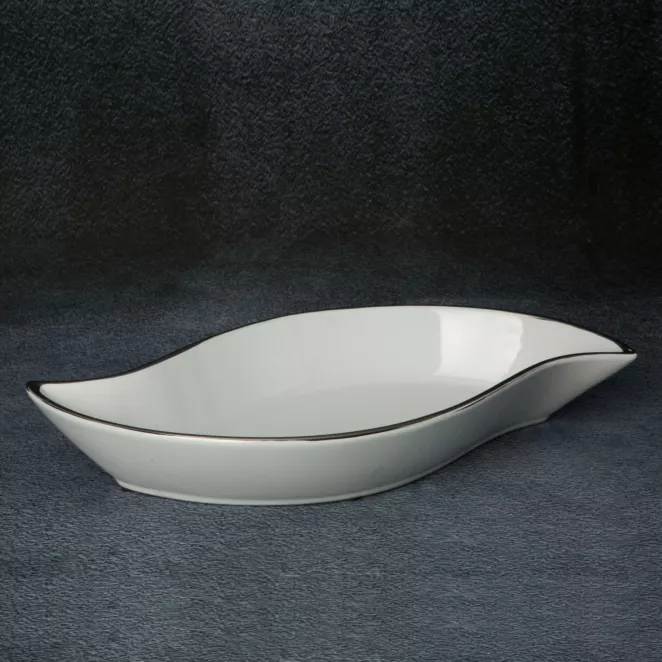 Patera ceramiczna z nadrukiem złotej ważki