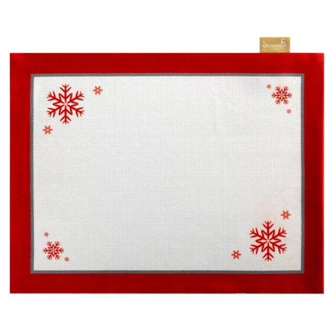 Komplet 4 szt podkładek NOEL z welwetu z motywem skandynawskim