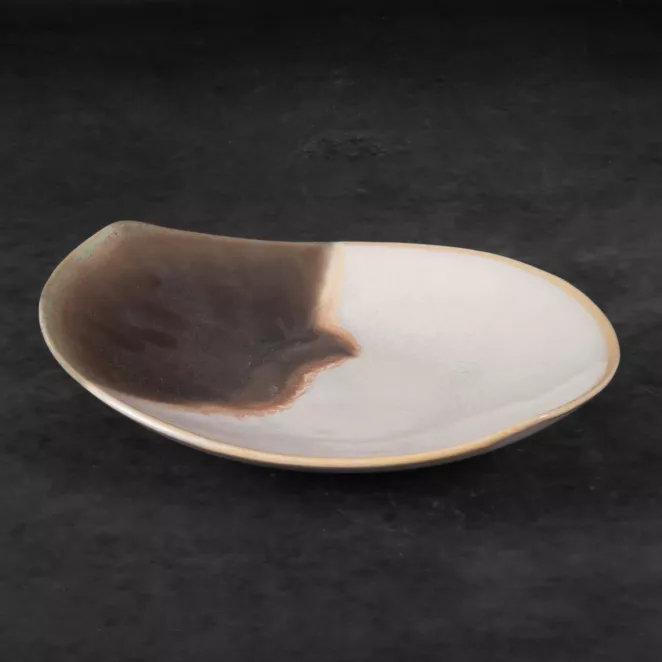 Patera ceramiczna KATIA o asymetrycznym kształcie w stylu boho z cieniowaniem