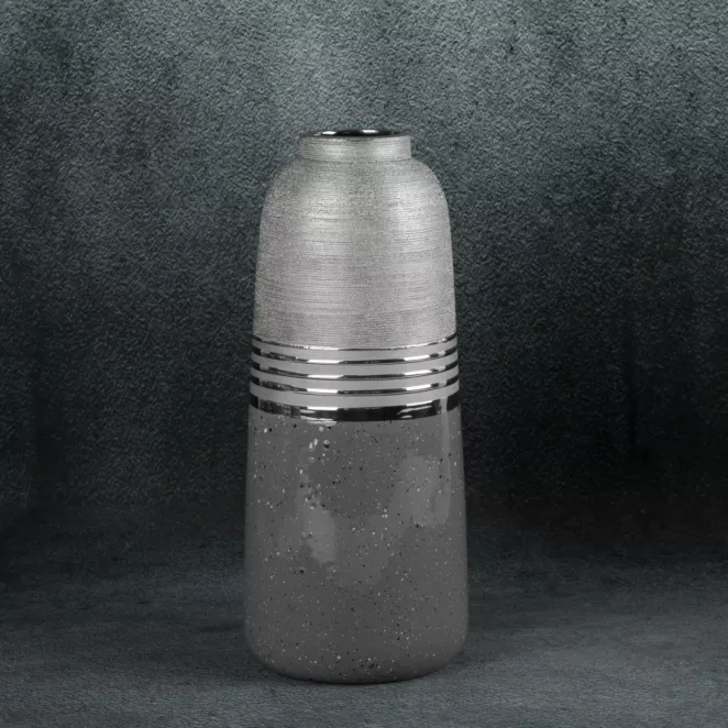 Wazon ceramiczny NELI o łączonych fakturach, nowoczesny