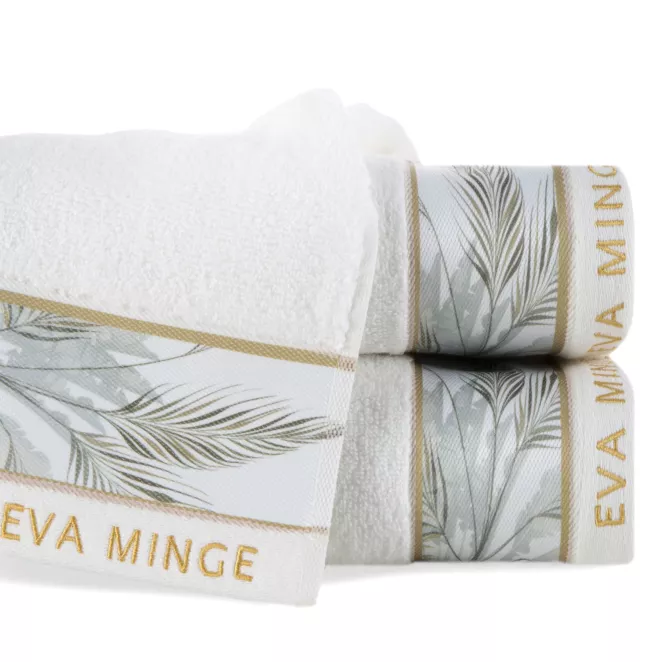 Ręcznik do rąk 30x50 cm bawełniany kolor biały z designerską bordiurą 500 g/m2 EVA 17 Eva Minge