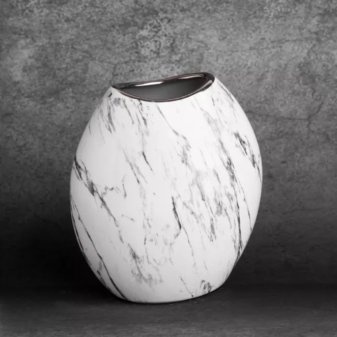 Wazon ceramiczny SANA  z marmurkowym wzorem